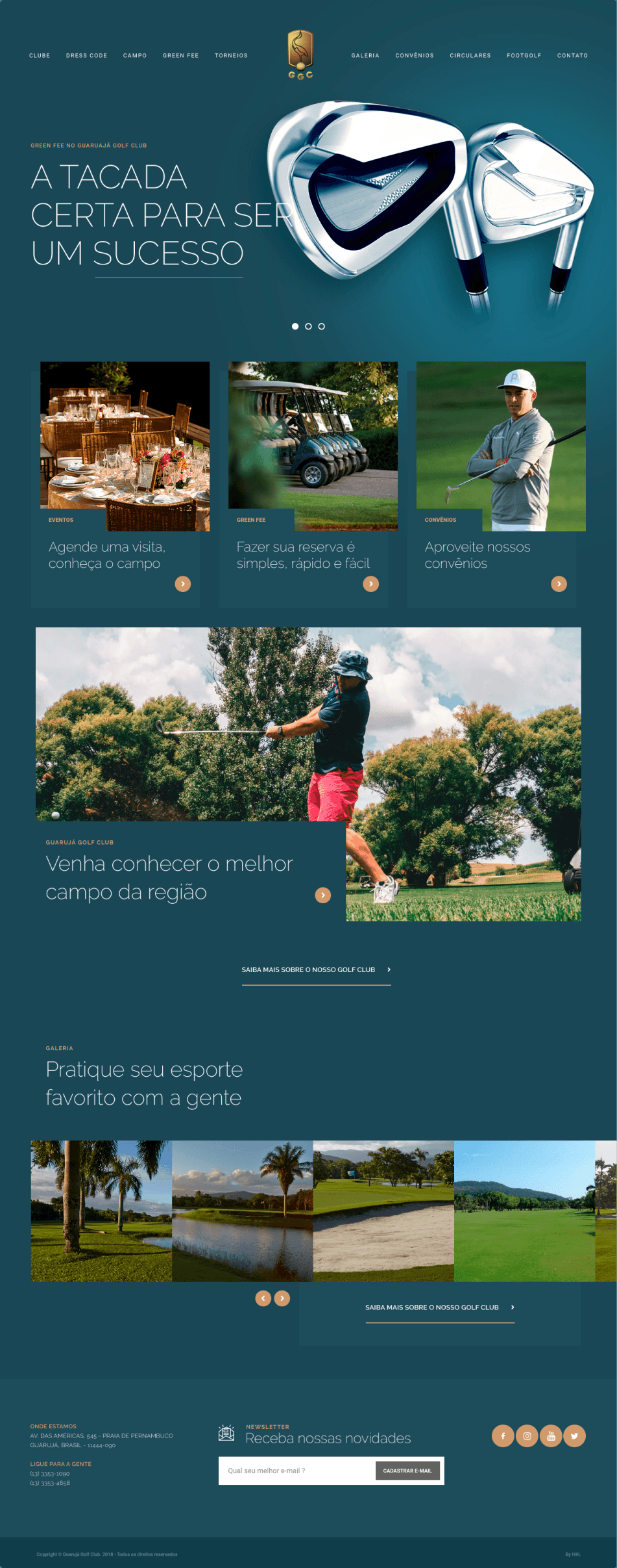Interface do projeto Guarujá Golf Club