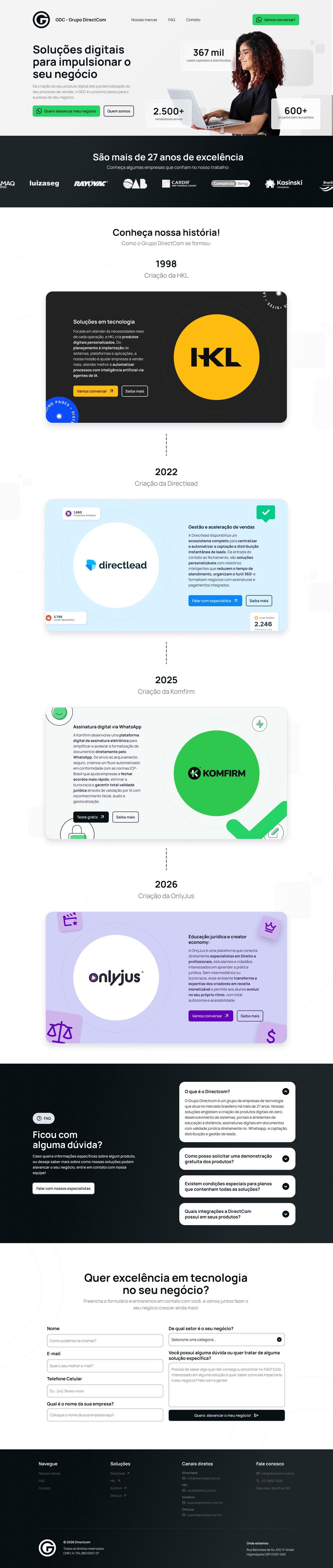 Interface do projeto Grupo DirectCom